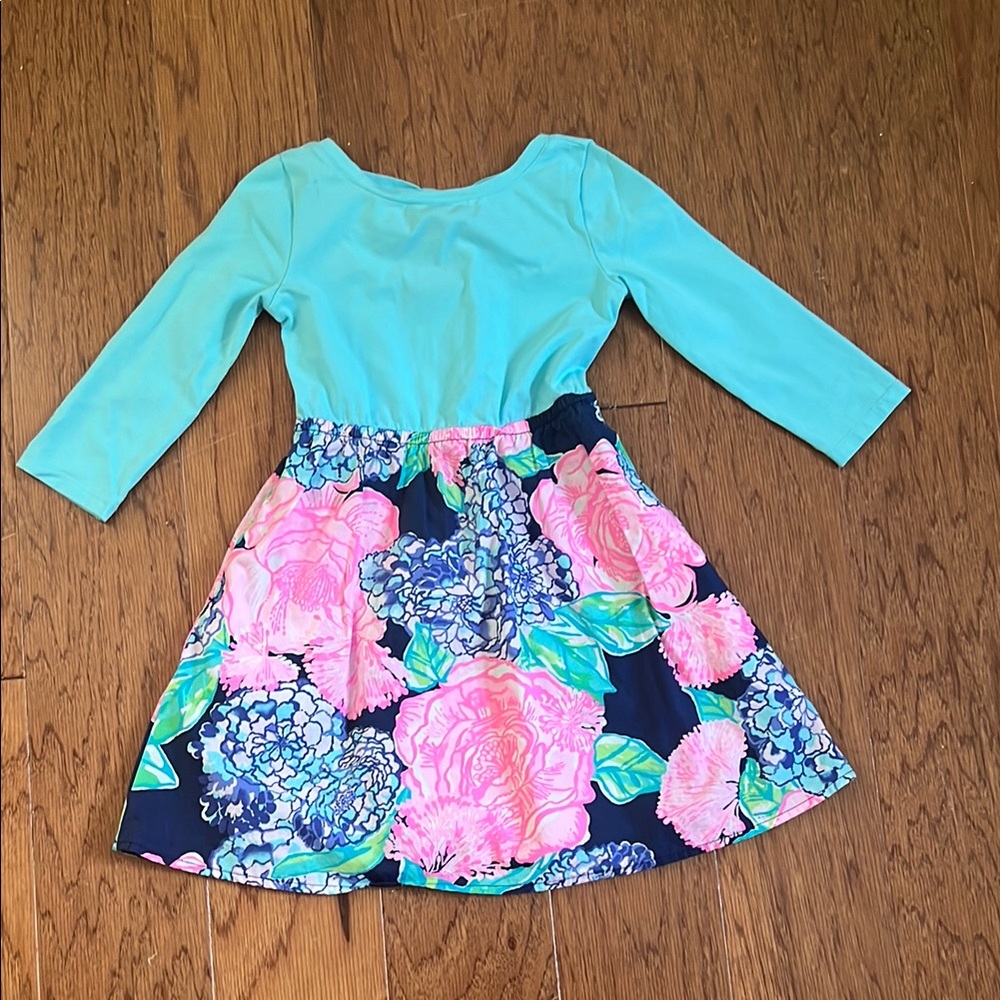 Lilly Pulitzer Aqua and Floral Kids Dress